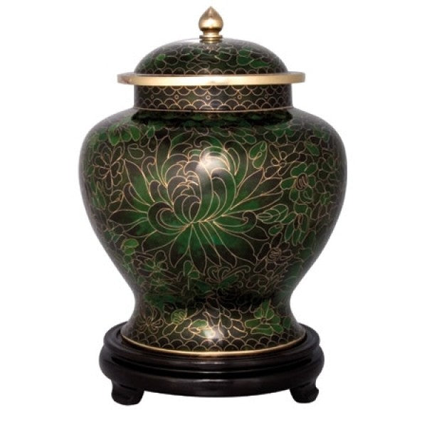 Emerald Green Cloisonné Cremation Urn