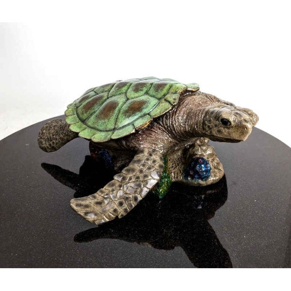 bronze sea turtle cremation urn made in USA