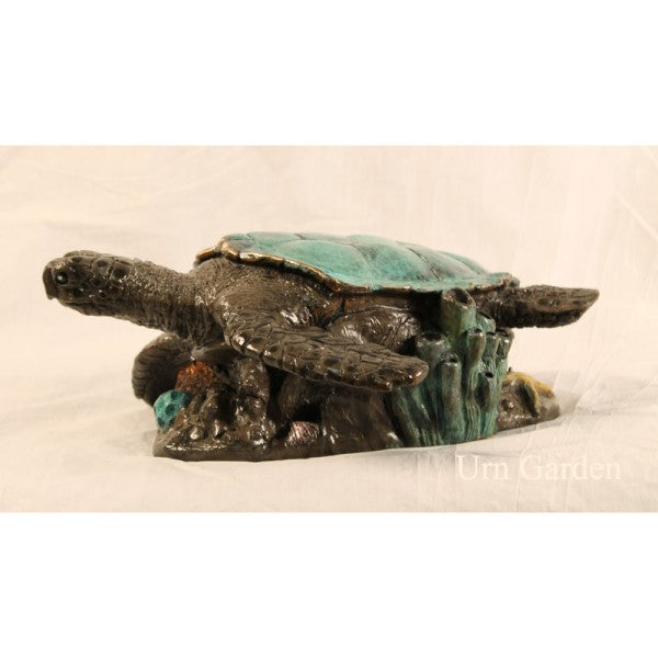 bronze sea turtle human cremation urn made in America