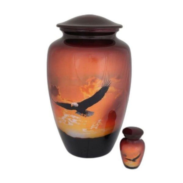 Sky King sunset eagle cremation urns for ashes