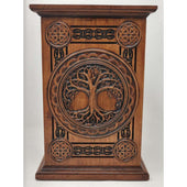 celtic tree of life wooden urn for ashes made in USA