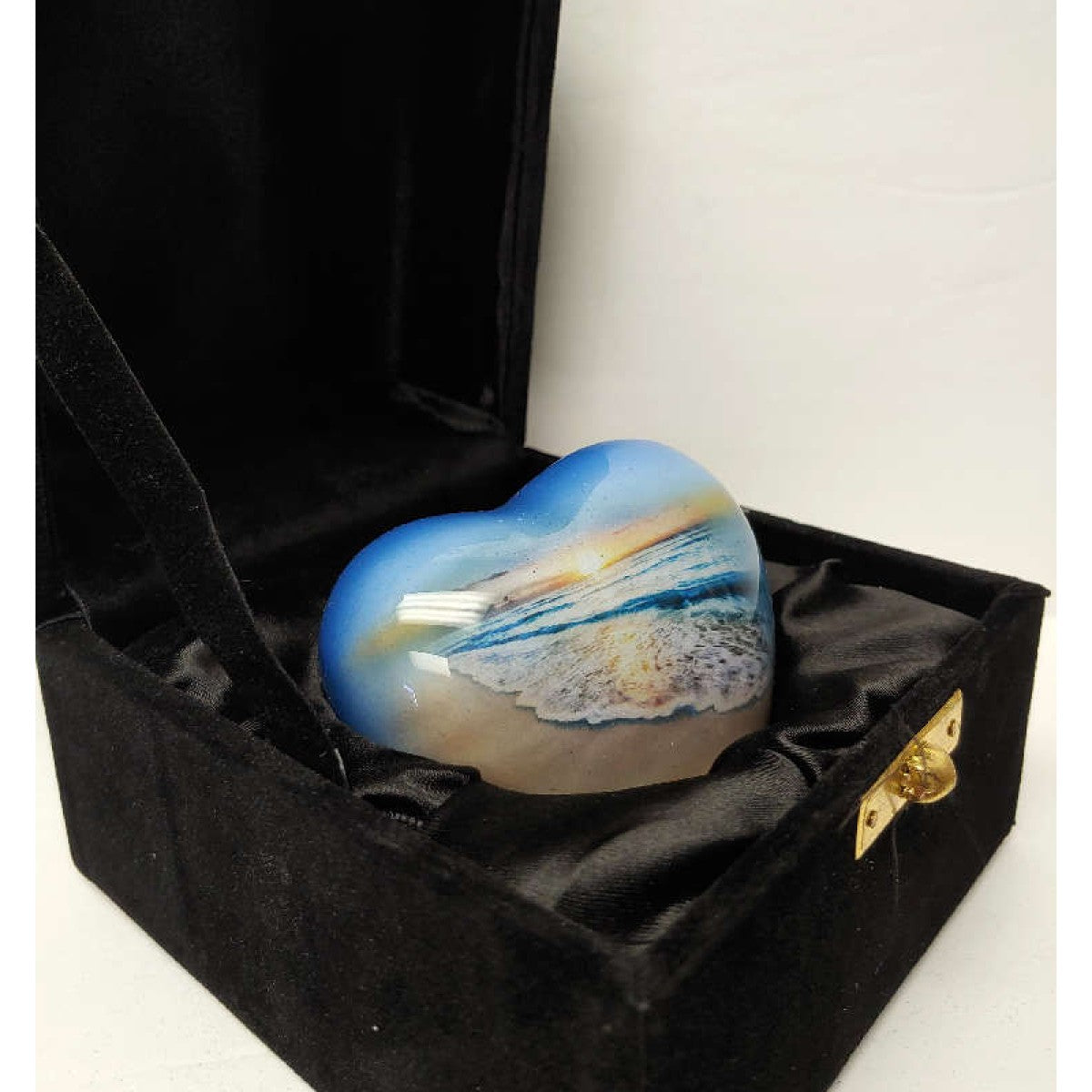 Siesta Key Ocean Beach small heart Cremation Urn for Ashes