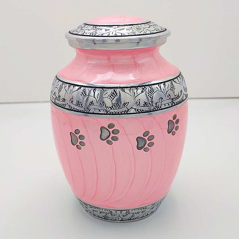 Pink Paw Print Medium Pet Urn