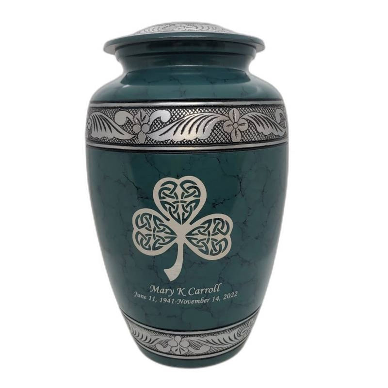 lucky shamrock cremation urn for ashes