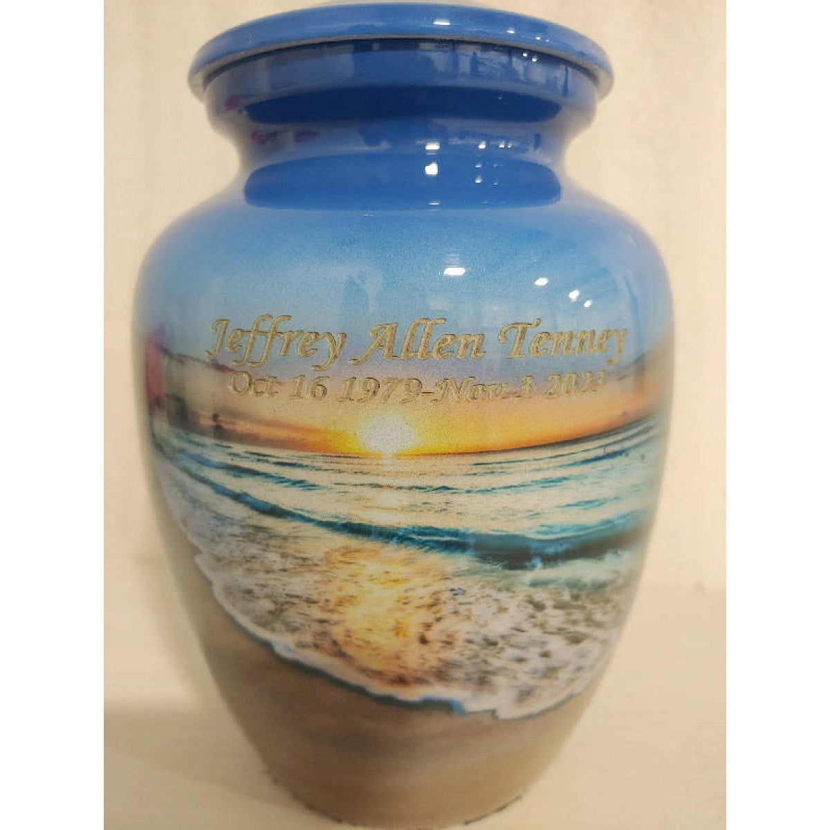 medium size Siesta Key cremation urn engraved