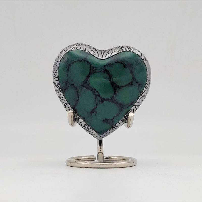 small green heart for ashes