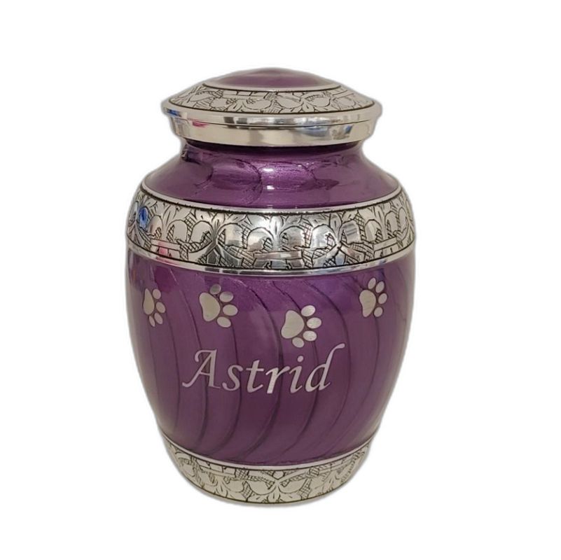 Purple Paw Print Medium Pet Urn