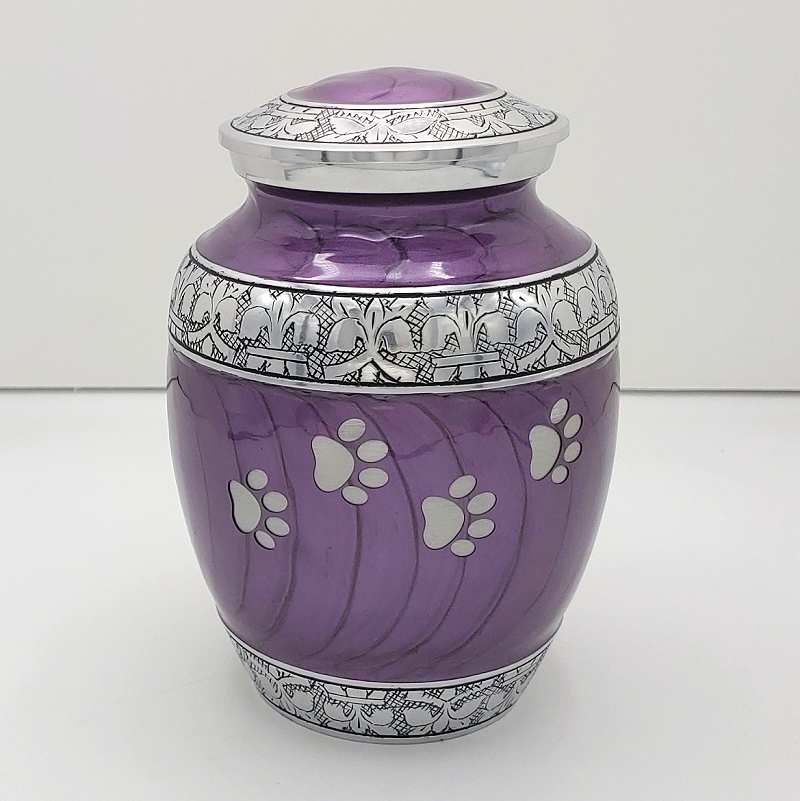 Purple Paw Print Medium Pet Urn