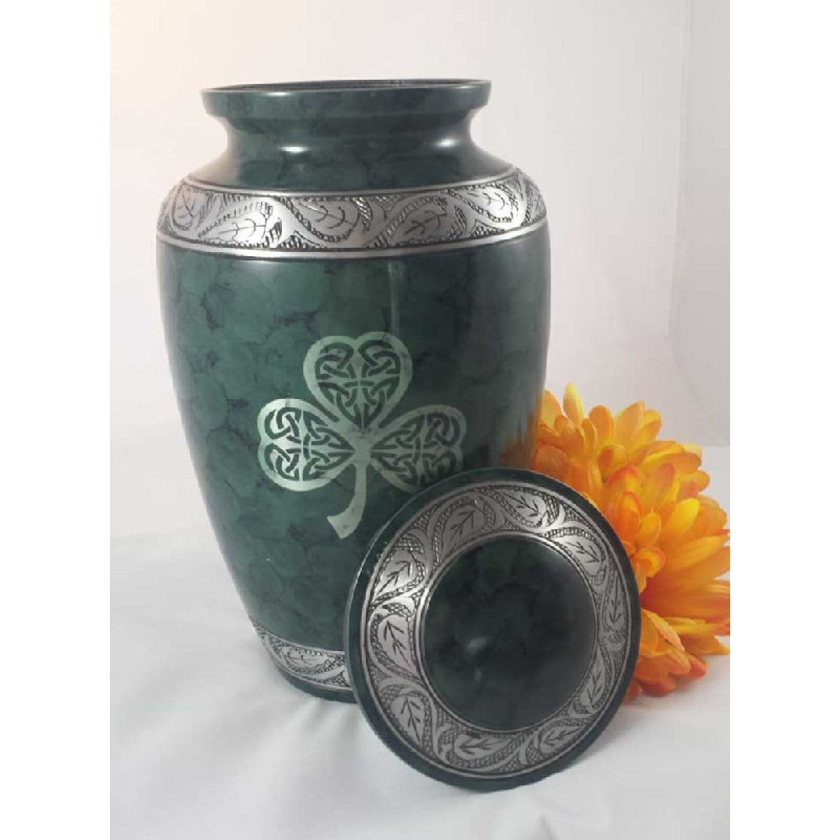 irish green lucky shamrock cremation urn for adult